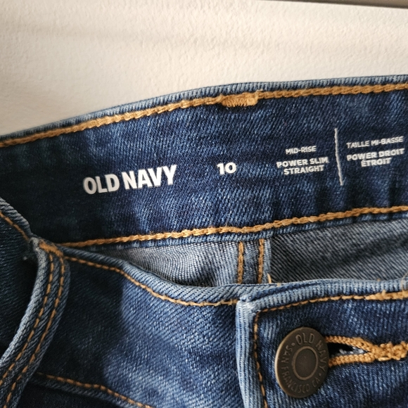 *2 For $30* OLD NAVY power slim straight distressed jeans. Size 10 - Picture 3 of 3